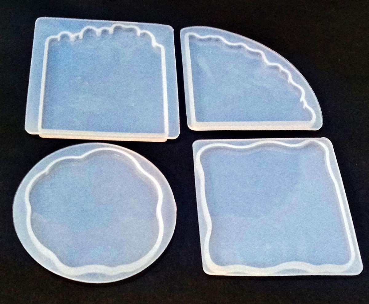 Silicon mold - agate resin coaster - 4 designs