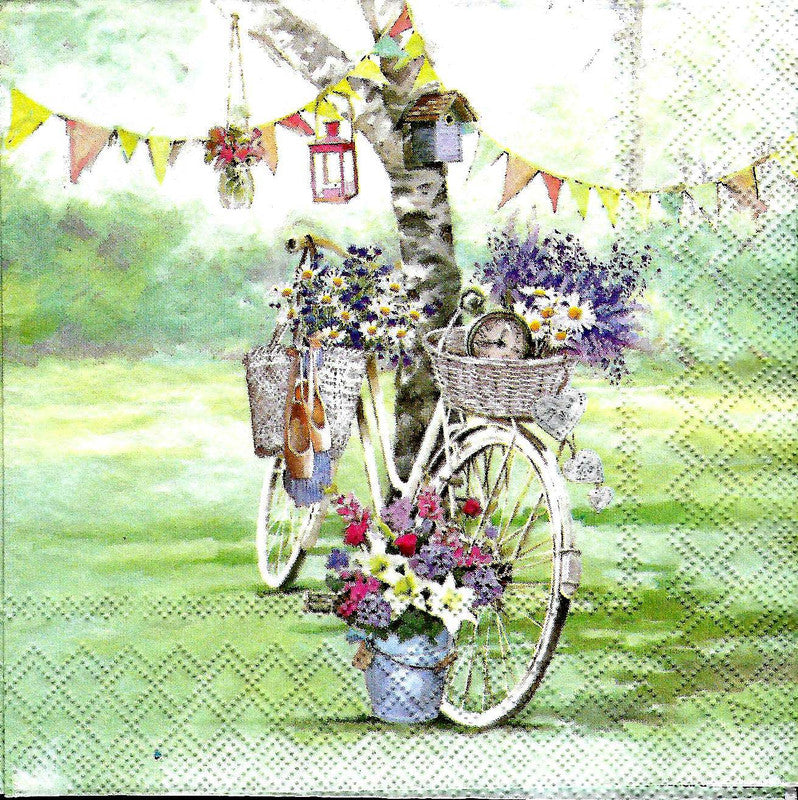 Decoupage-Tissue-BIcycle-in-the-fstive-ground-1-Pc