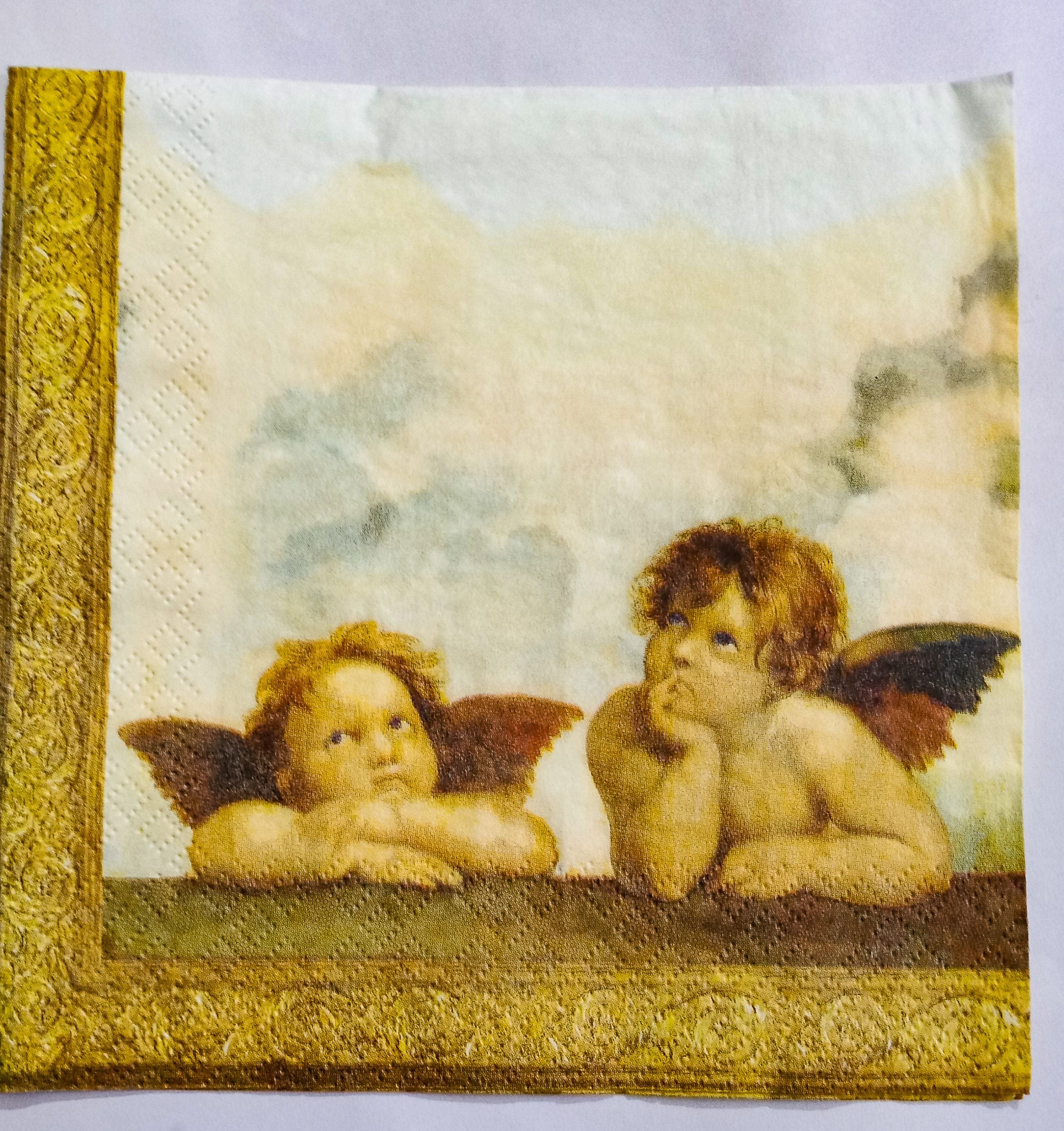 Decoupage Tissue with Cupids - 1 Pc.