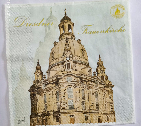 Decoupage Tissue with Old English Architecture.