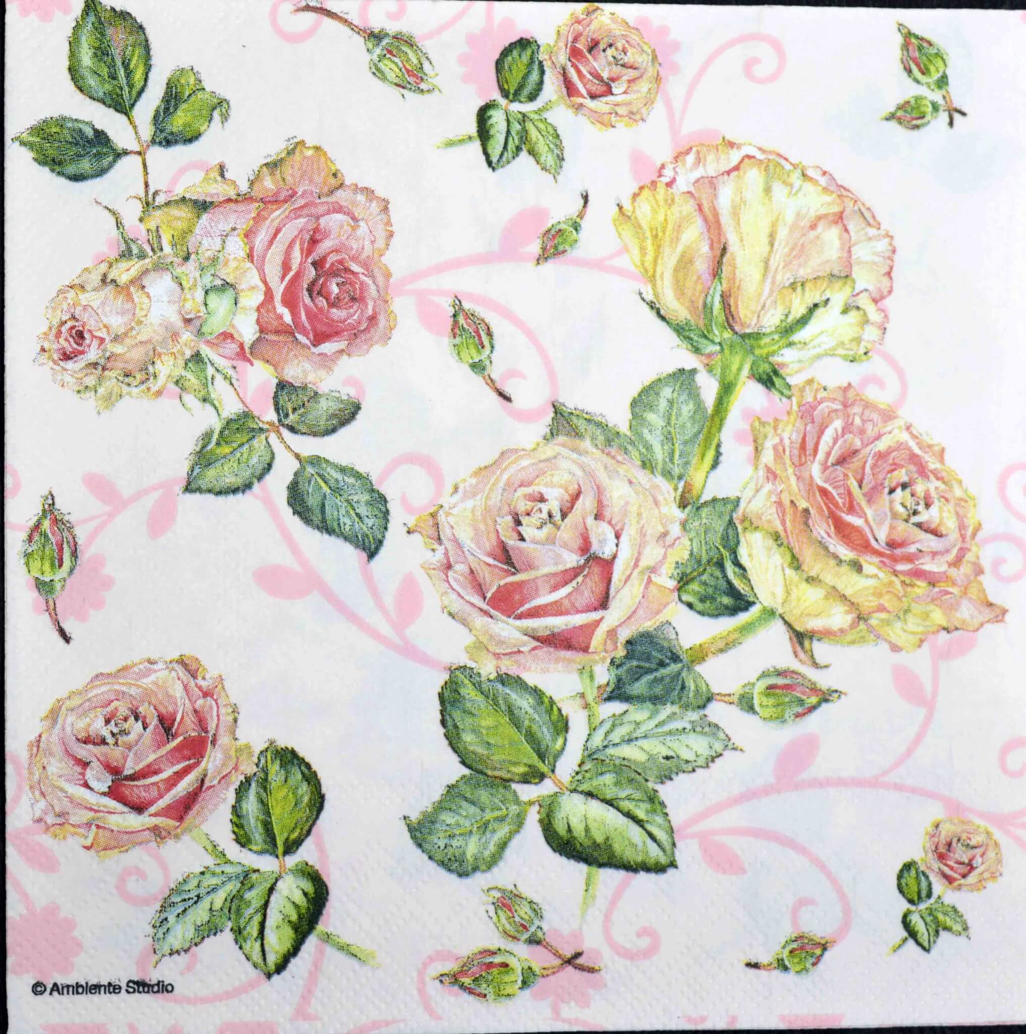 Decoupage-napkin/ tissue - Pretty roses 1 Pc