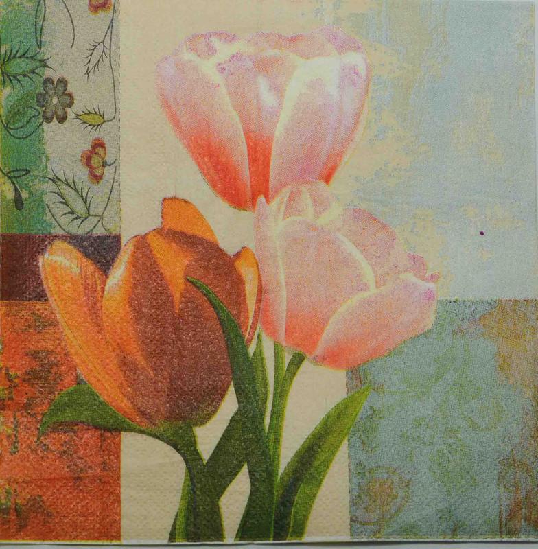Decoupage Napkins/Tissue - Tulips - 1pc