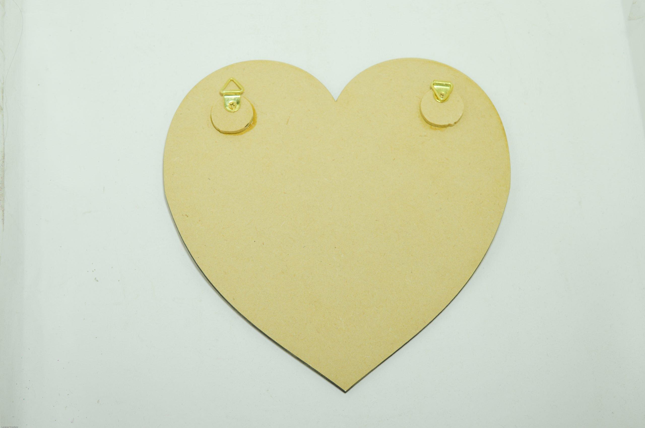 Premium Quality Raw MDF Wooden  multipurpose heart shaped wall hanging - 1 Pair