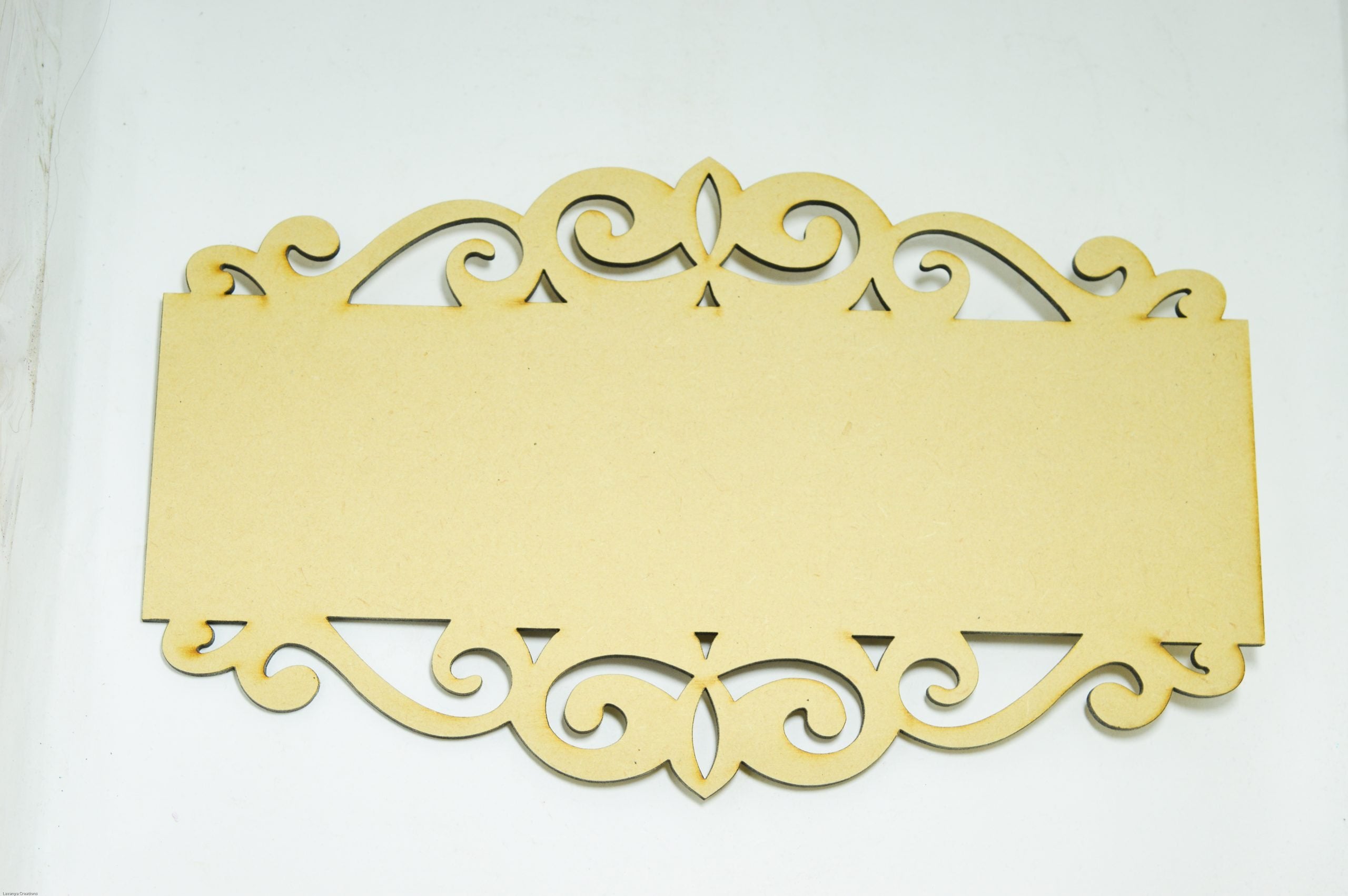 Premium Qualiy Raw MDF Wooden  Name Plate with both side Laser Cut design - 1 Pc.