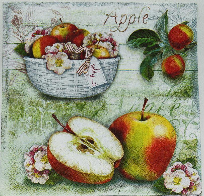 Deocupage Napkins/ Tissues - Apples in basket -1 Pc