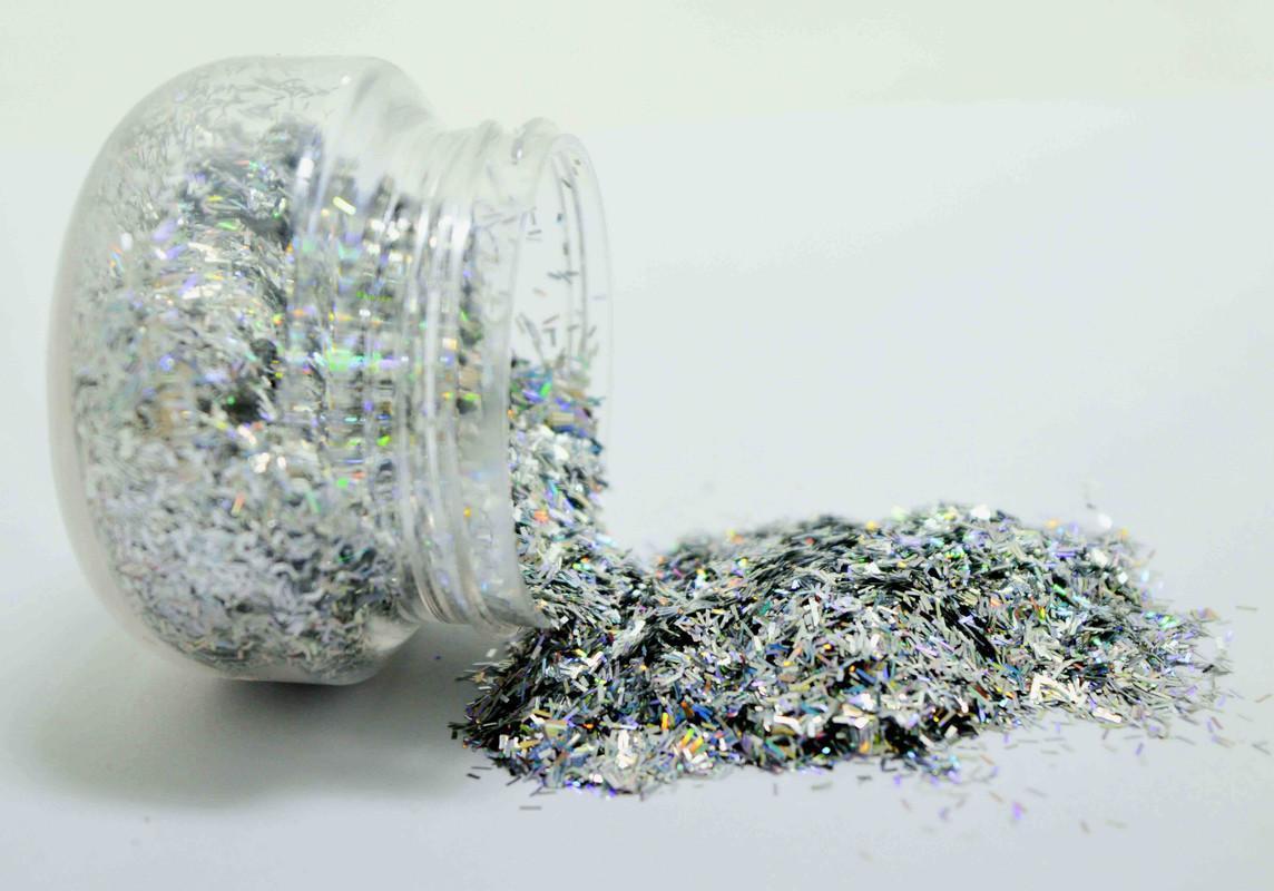 Glitter - holographic Silver Flakes for craft - 15 gm