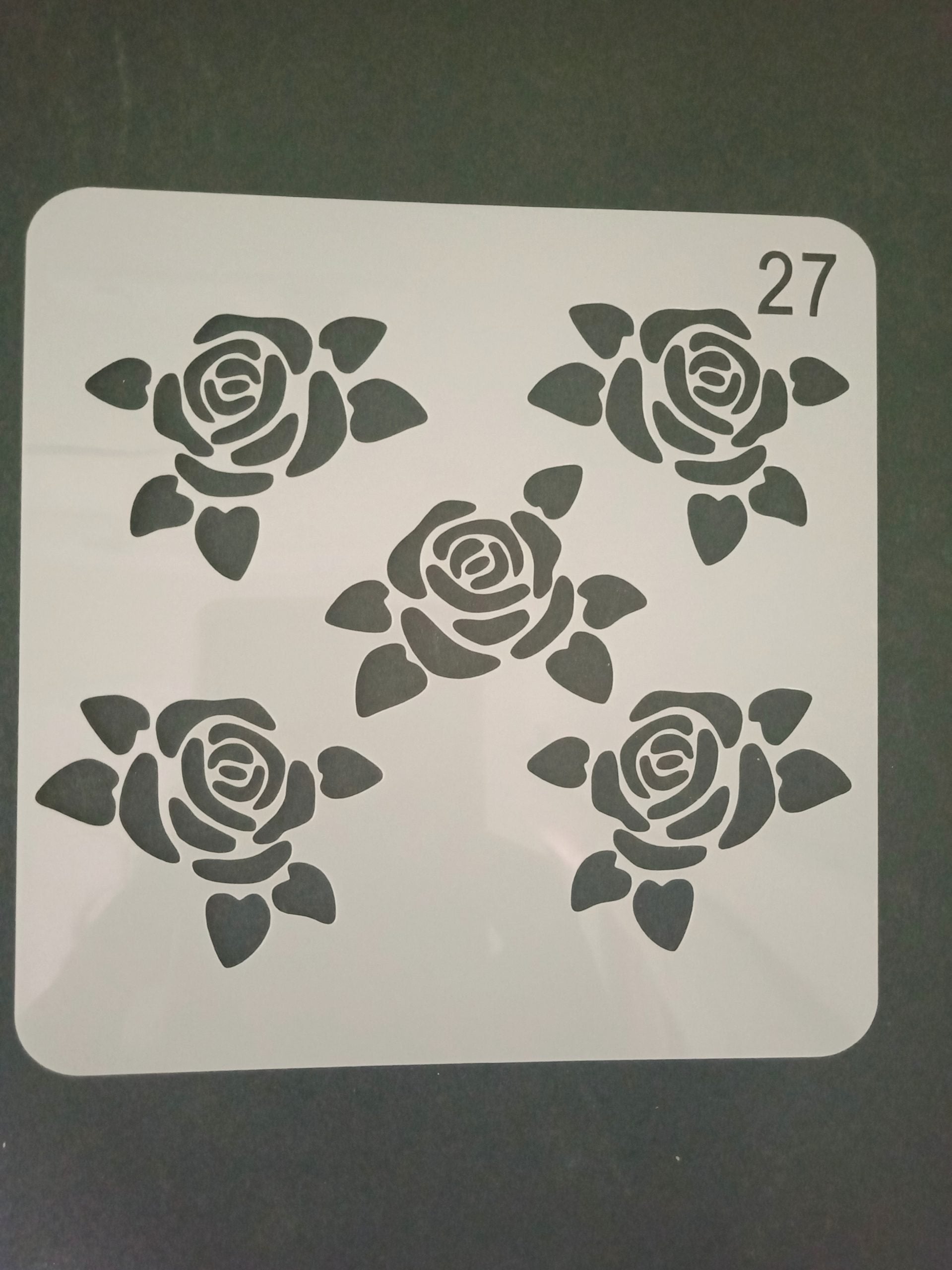 Stencil  for art and craft - Small Roses - Size 5*5 inch  1 Pc.
