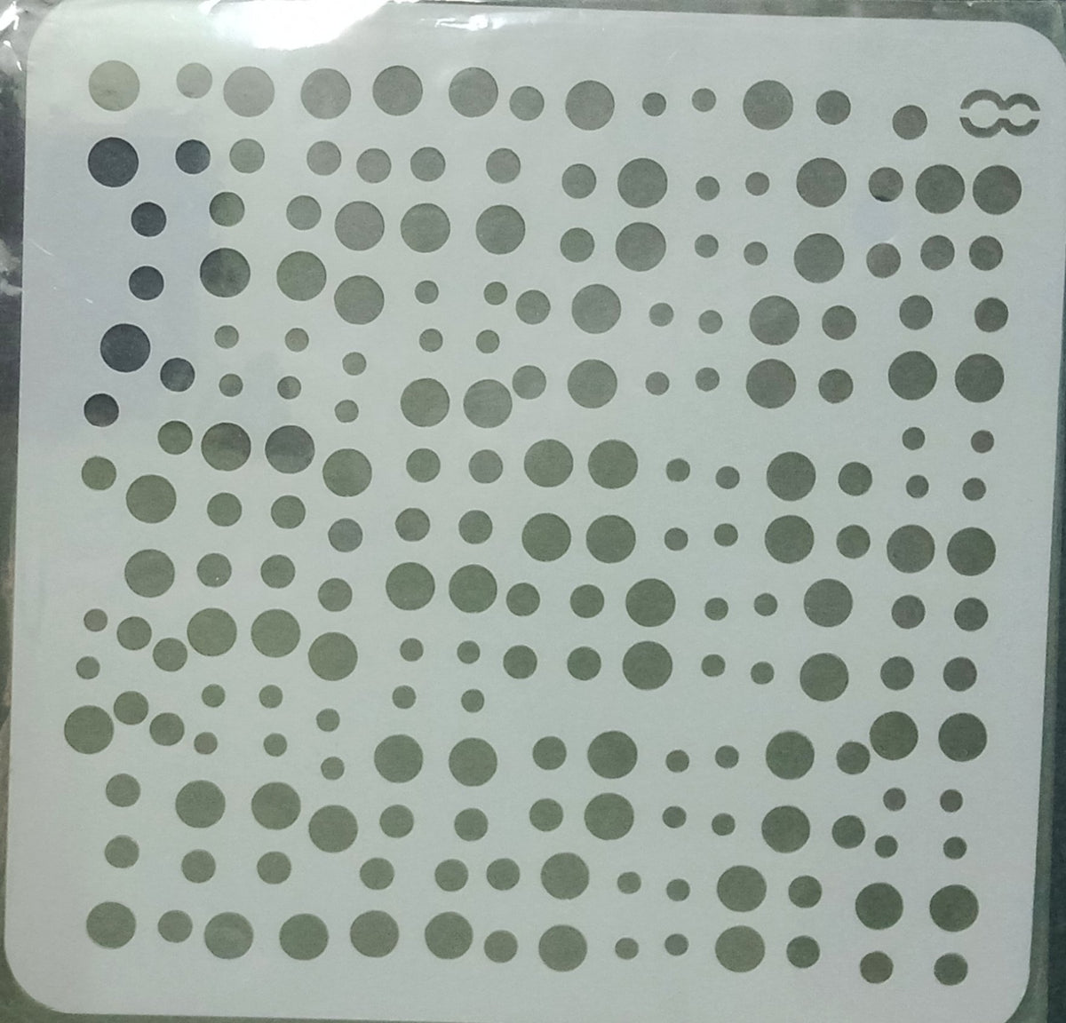 Stencil for art and craft - Dots Design  - Size - 5*5 inch - 1 Pc