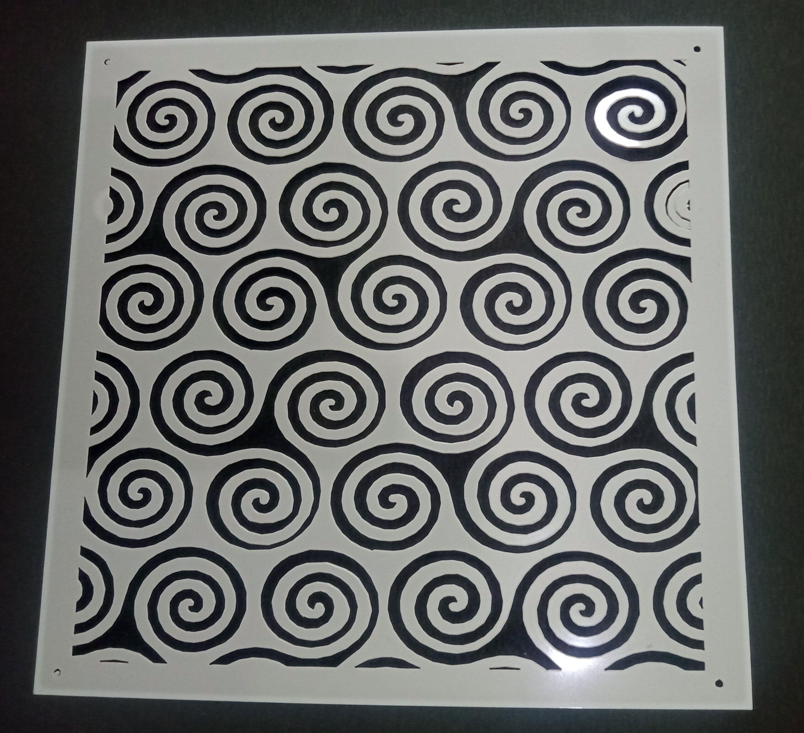 Stencil - Spiral design -  Size 6*6 inch -1 Pc