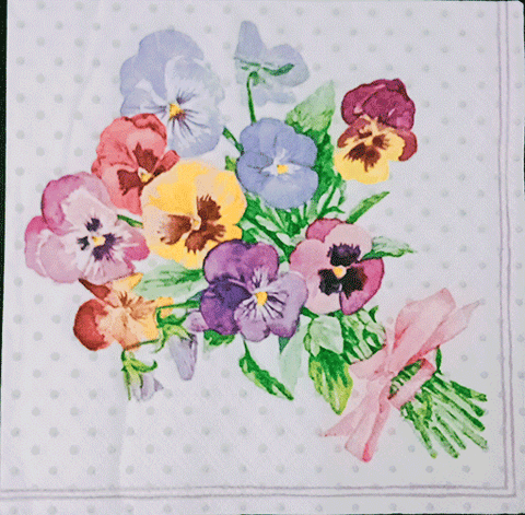 Decoupage Napkin/Tissue - Colorful Cute Flowers - 1 Pc