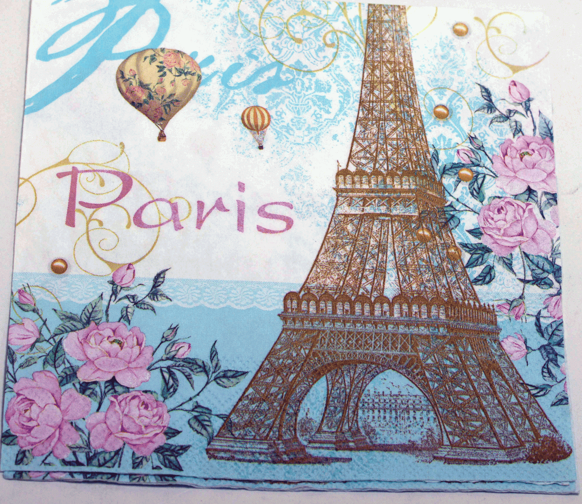Decoupage tissue - Paris and Eiffel tower - 1 Pc