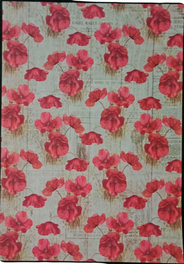 Decoupage Paper Red flowers with butterfly - Size A4 - 2 sheets