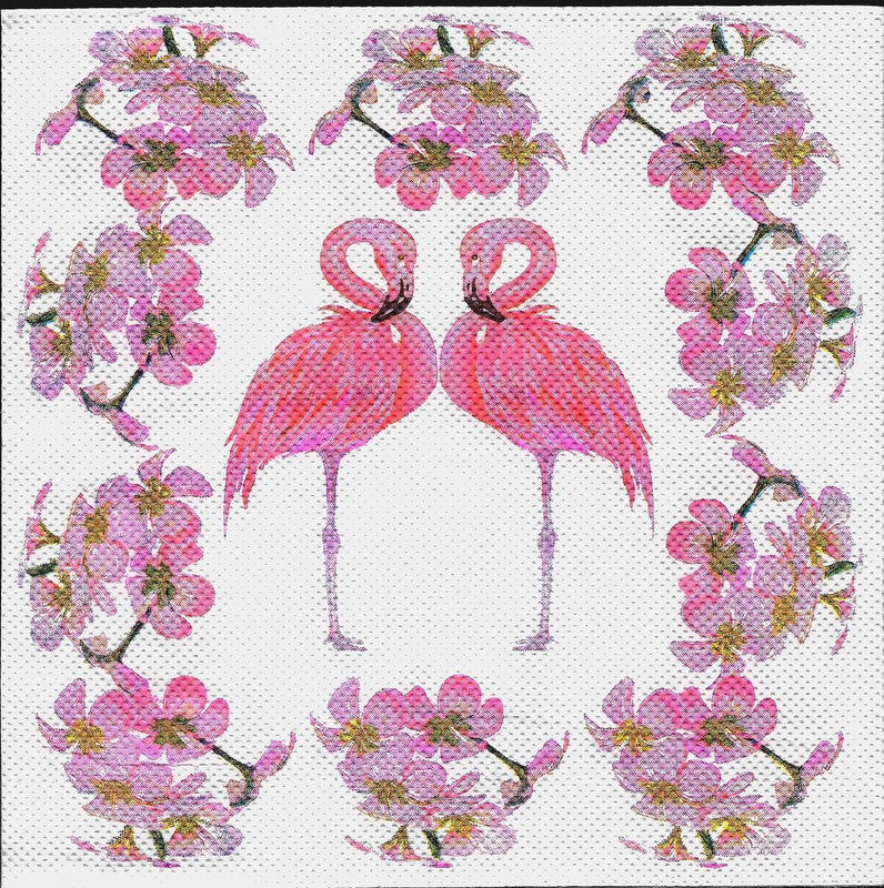 Decoupage tissue paper with Pink Swans
