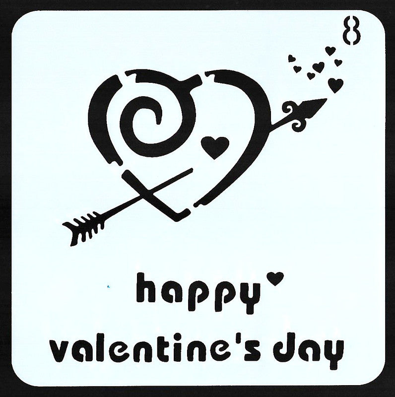 Stencil for art and craft 5*5 inch - Happy Valentines Day - 1 Pc