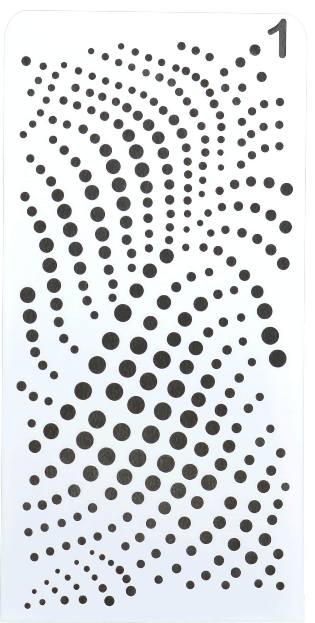Stencil - Spiral  dots - Size 8*4 inch - 1 Pc