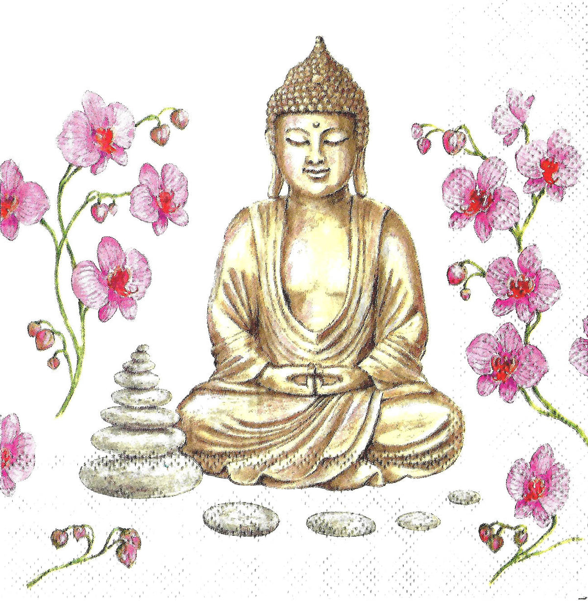 Decoupage tissue/napkin - Budha In Meditation - 1 Pc