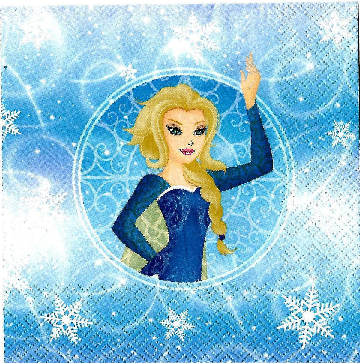 Decoupage tissue/ Napkin - Elsa in snowflakes - 1 Pc